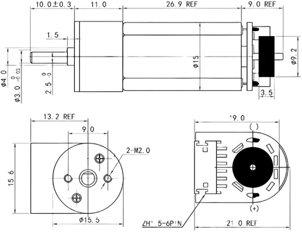12V 255pm 63:1 7PPR Encoder - Image 3
