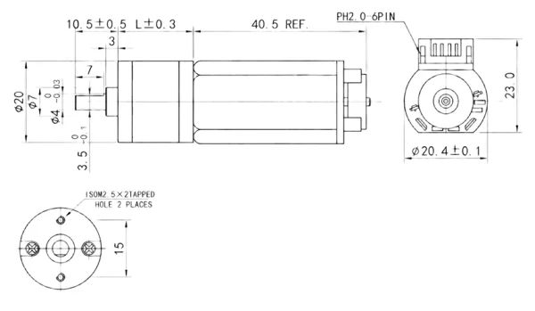 6V 145rpm 50:1 11Ppr Encoder - Image 3