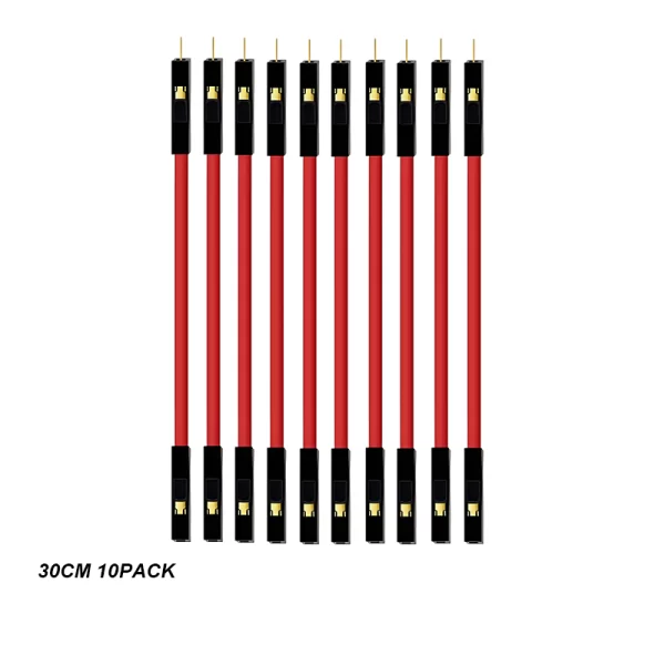 30CM RED 10Pack Female-Male Silicon Jumper Wires