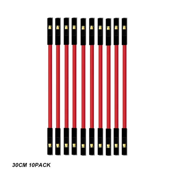 30CM RED 10Pack Female-Female Silicon Jumper Wires