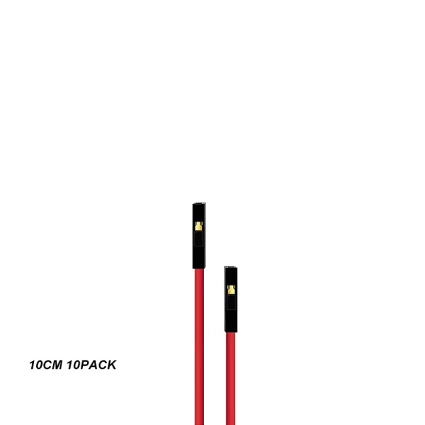 10CM RED 10Pack Female-Female Silicon Jumper Wires