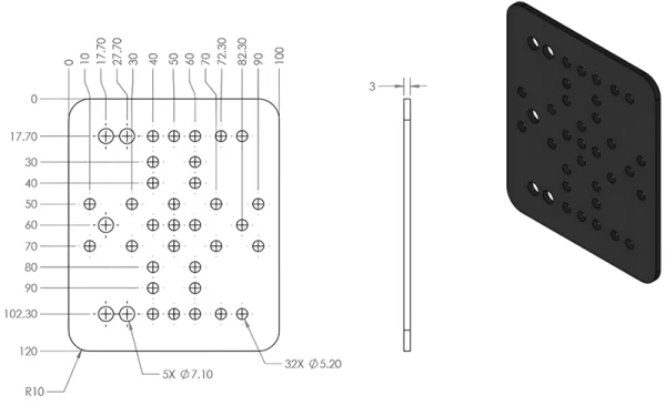 Gantry Plate L Size 2040 V-Slot  V Pulleys Slider Kit - Image 2