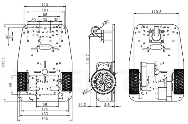 2WD Smart Car R3X with 13PPR Encoder Motors - Image 4