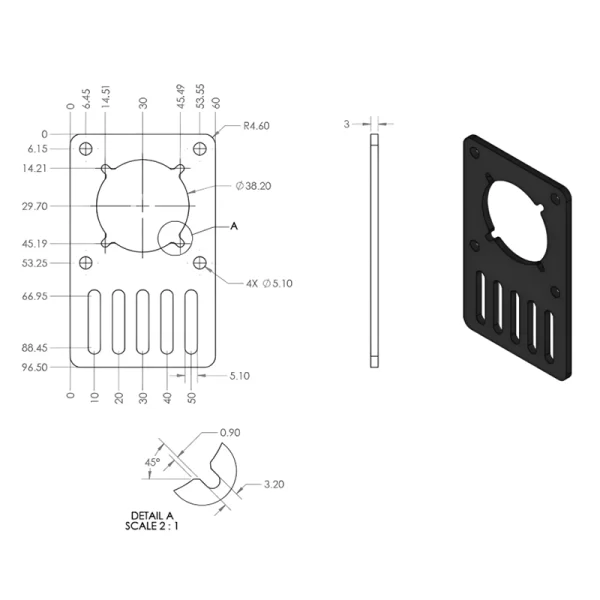 Nema 23 Plain Bracket - Image 3