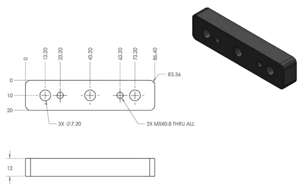 Aluminium Spacer Mounting Silvery Plate - Image 2