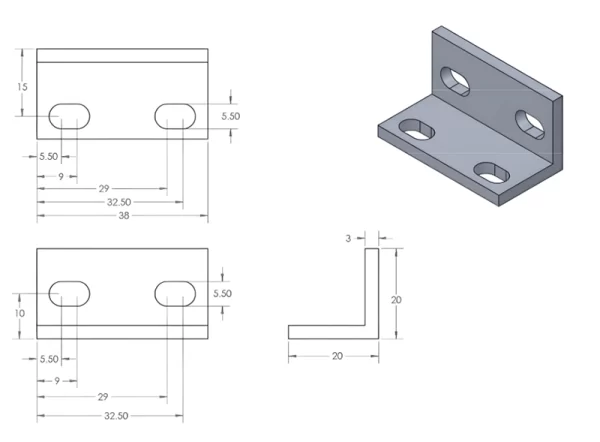 Aluminium L Bracket Conneting Plate - Image 2