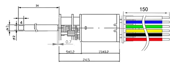 34mm Lead Screw Encoder  500rpm Gear Motor - Image 2
