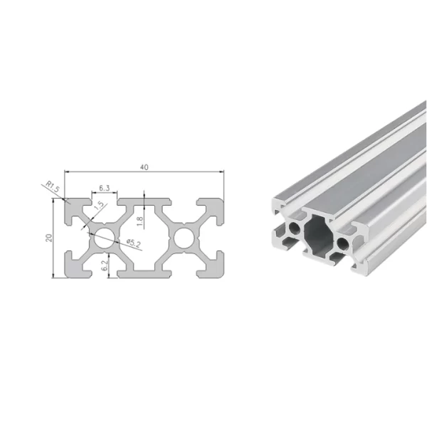 600mm 2040 EN Standard Aluminum Profile