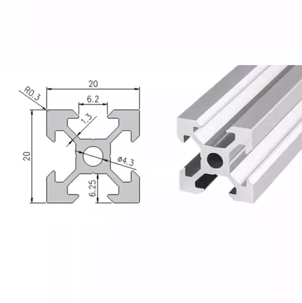 330mm 2020V EN Standard Aluminum Profile