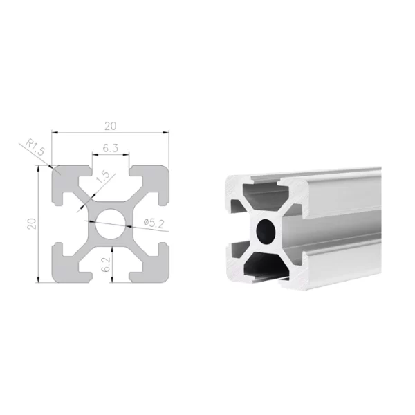 550mm 2020 EN Standard Aluminum Profile