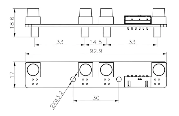 ​Four-Channel High-Precision Infrared Tracking Module​​  with Distance Measurement​​ - Image 3