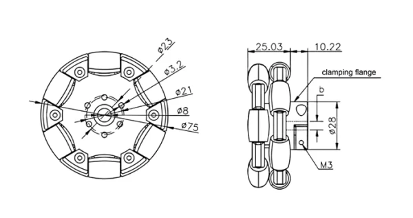 75mm Omni Driving Alloy Wheel  for 5mm Shaft - Image 2