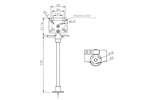 Linear CCD Camera Module with Height-Adjustable & Angle-Adjustable Angle-Chain Bracket - Image 2